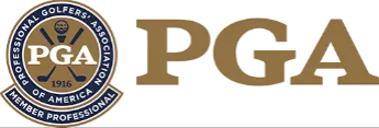 PGA logo in gold font and blue emblem